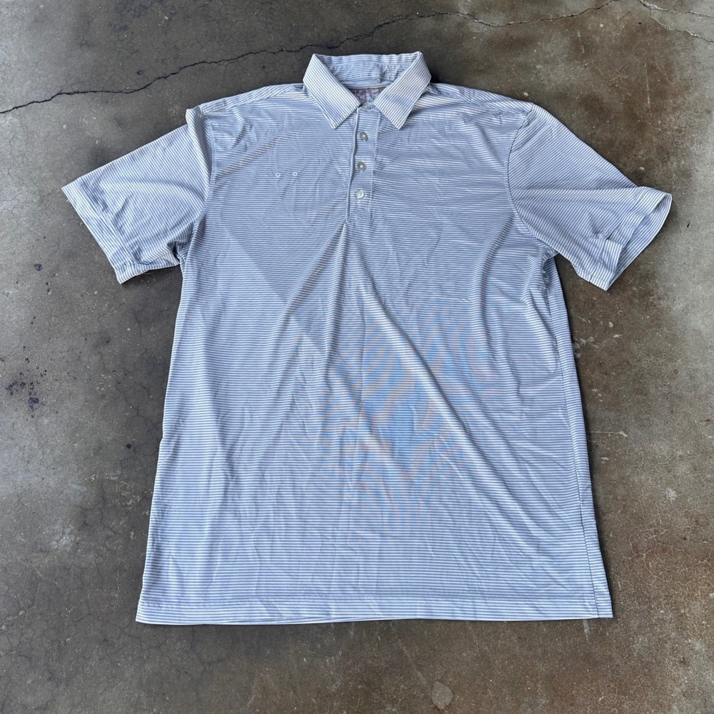 Oobe Chick Fil A Polo Shirt Mens XL Grey Good Micro Stripe Performance Golf